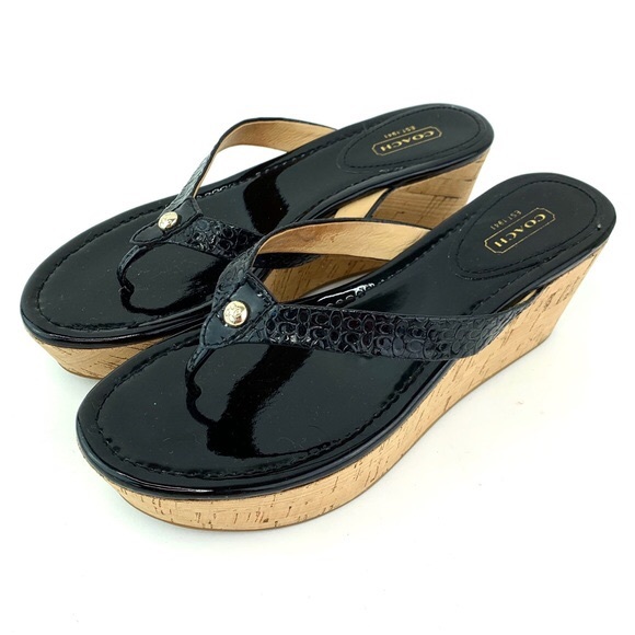 Coach Shoes - Coach Jorgina Flip Flop Wedge Sandals Size 6